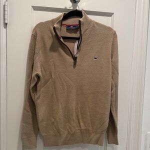 NWT Vineyard Vines Men's Tan Zip-Up Sweater